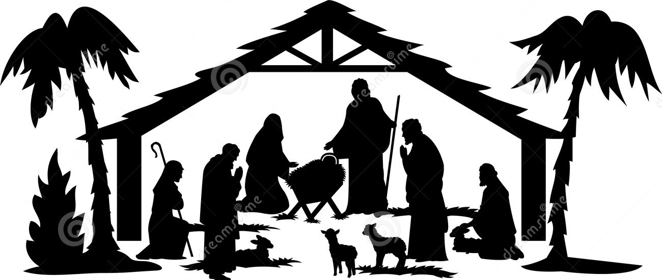 free black and white nativity scene clipart - photo #20